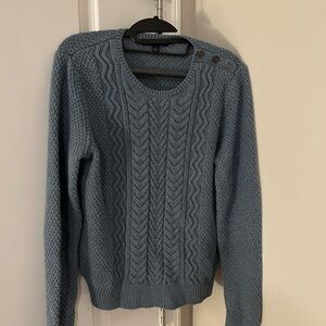 Brooks Brothers Slate Blue Cable Knit Sweater